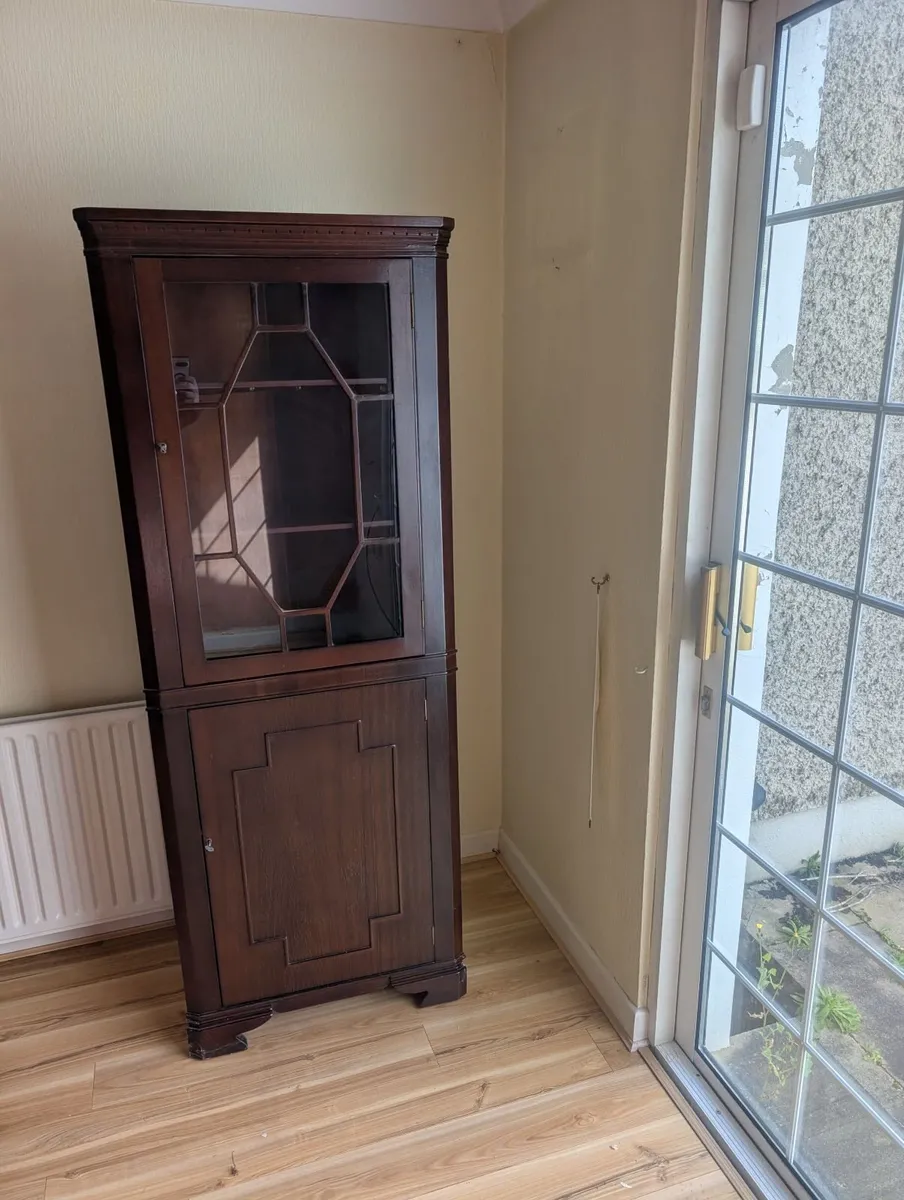 Vintage Mahogany Corner Display Cabinet - Image 4