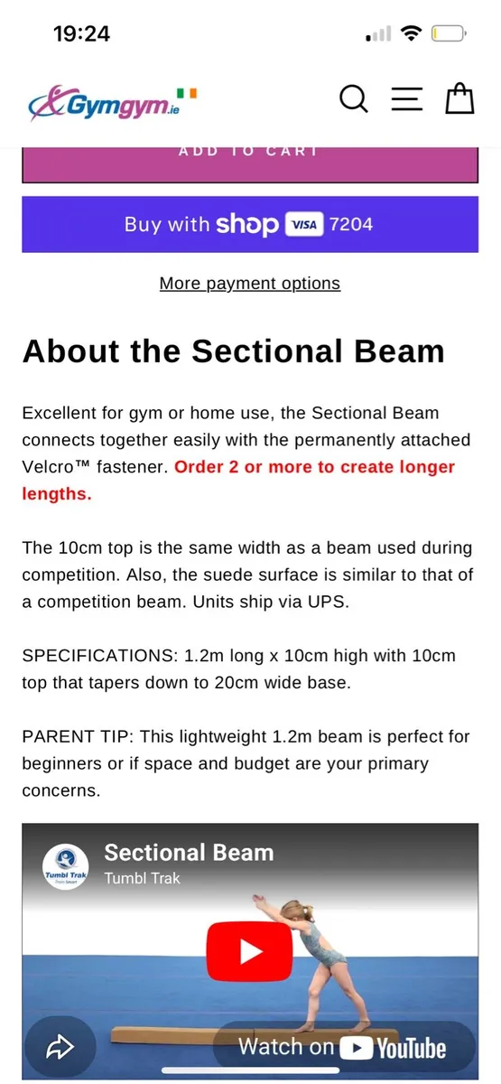 Balance beam sectional - Image 2