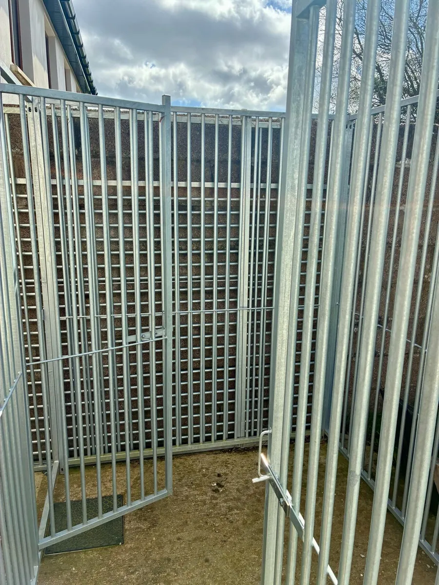 3x2m Galvanised Dog Run Kennel 5cm bars, 2 Doors - Image 3