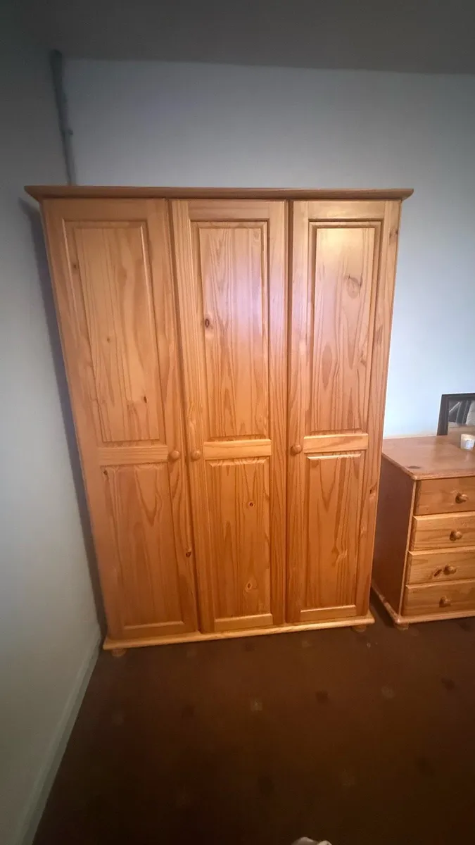 Pine Wardrobe + Chest of Drawers Set - Image 2