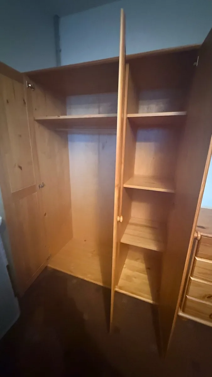 Pine Wardrobe + Chest of Drawers Set - Image 4
