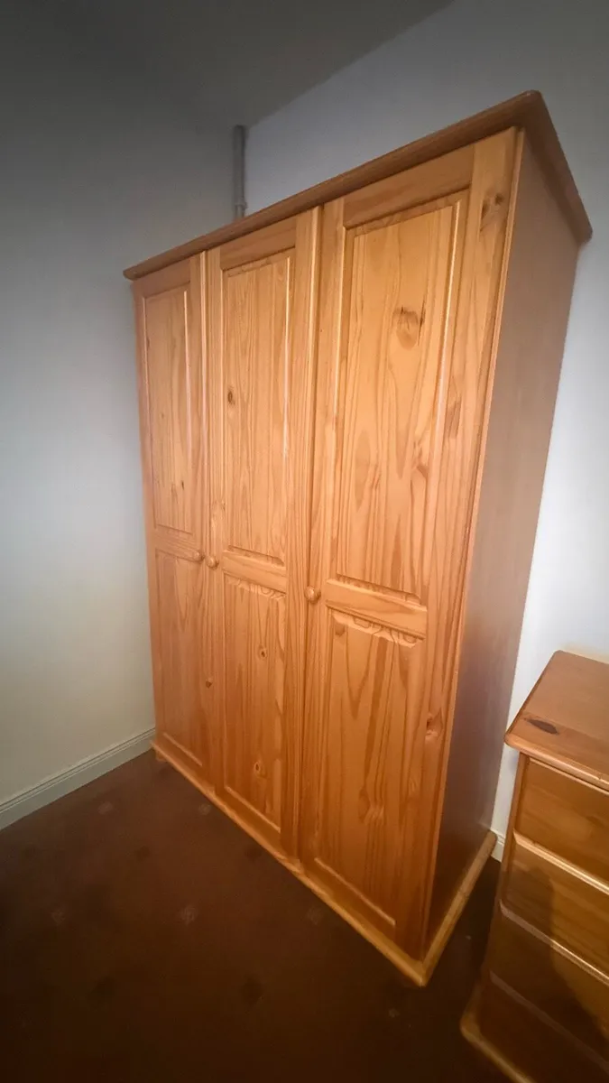 Pine Wardrobe + Chest of Drawers Set - Image 1