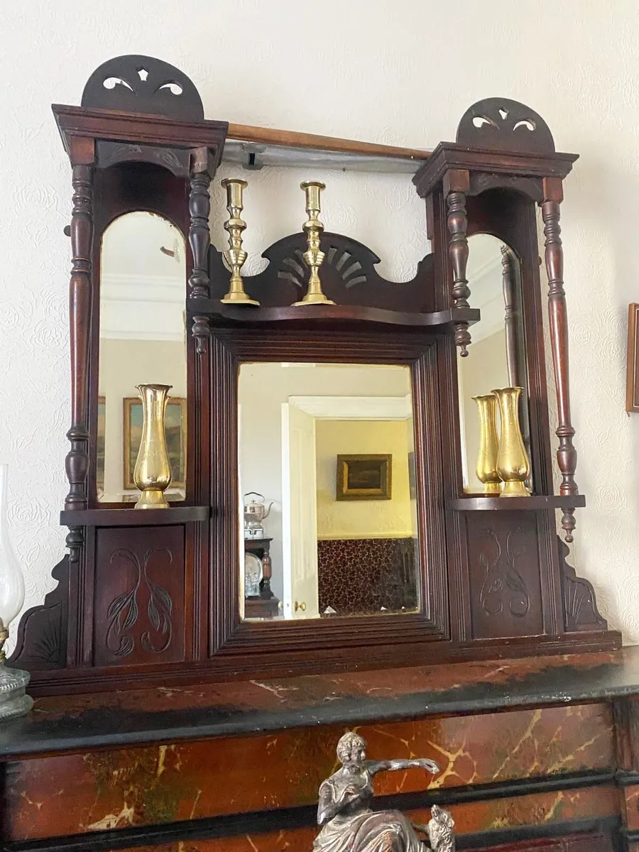 Victorian Solid Mahogany Antique over mantel