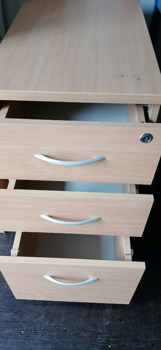 Matching beech desk and locker. - Image 2