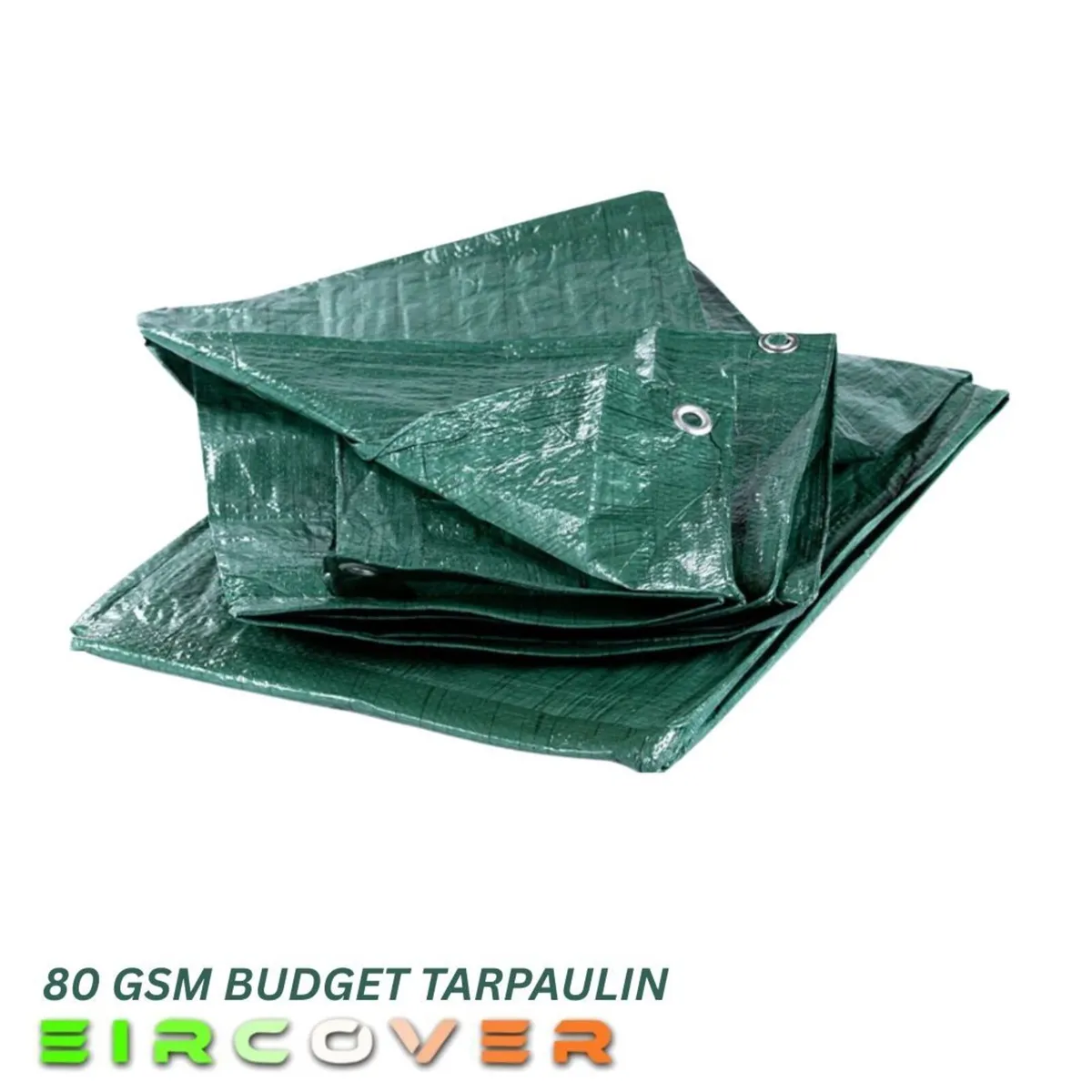 Budget Tarpaulin 4.5m x 9m (15' -30') 80 gsm green - Image 2