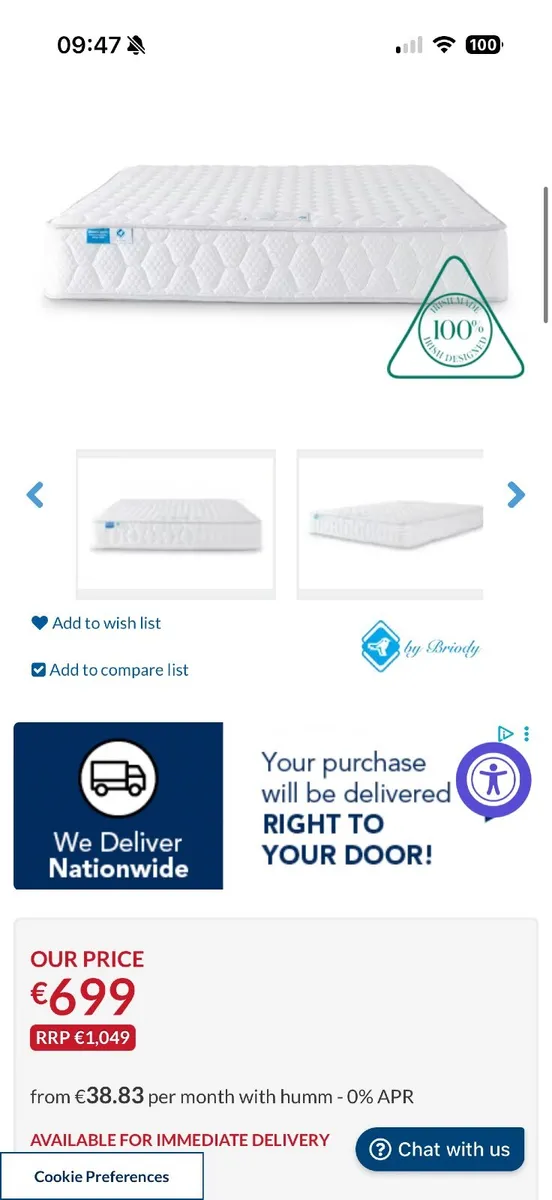 Bed + mattress + bedside - Image 3