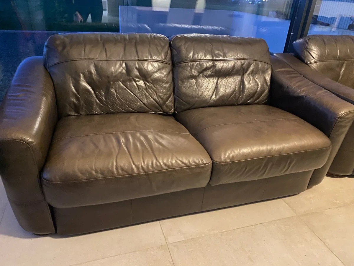 3 piece genuine leather suite - Image 3