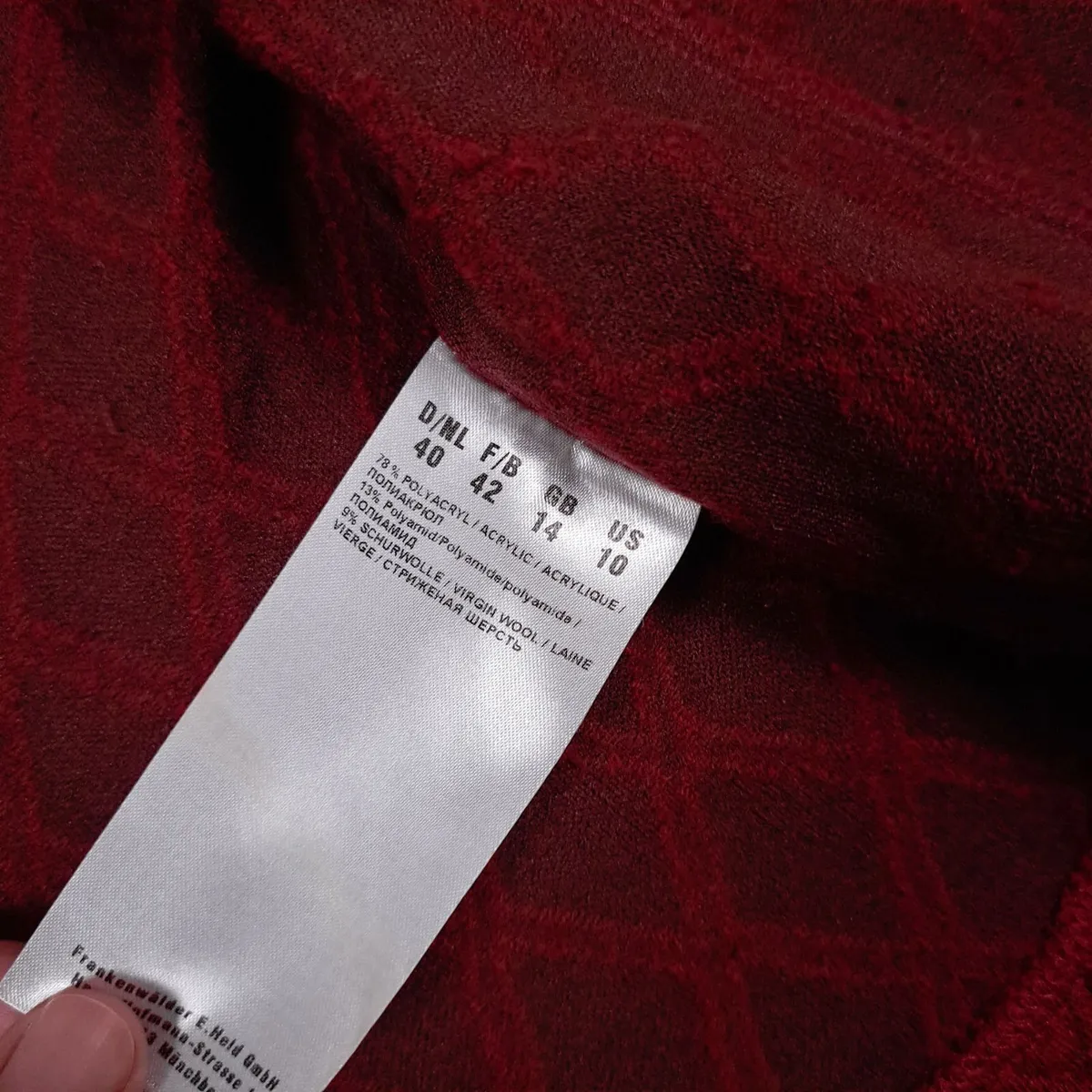 Frank Walder Red Quilted Blazer Jacket 14UK/42EU - Image 2