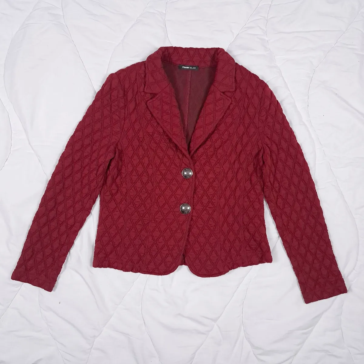 Frank Walder Red Quilted Blazer Jacket 14UK/42EU - Image 1