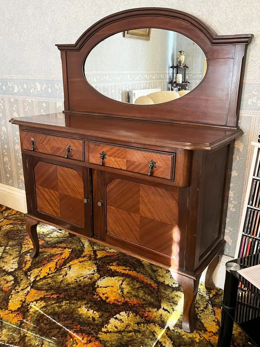 Edwardian Mahogany Sideboard With Mirror - Image 1
