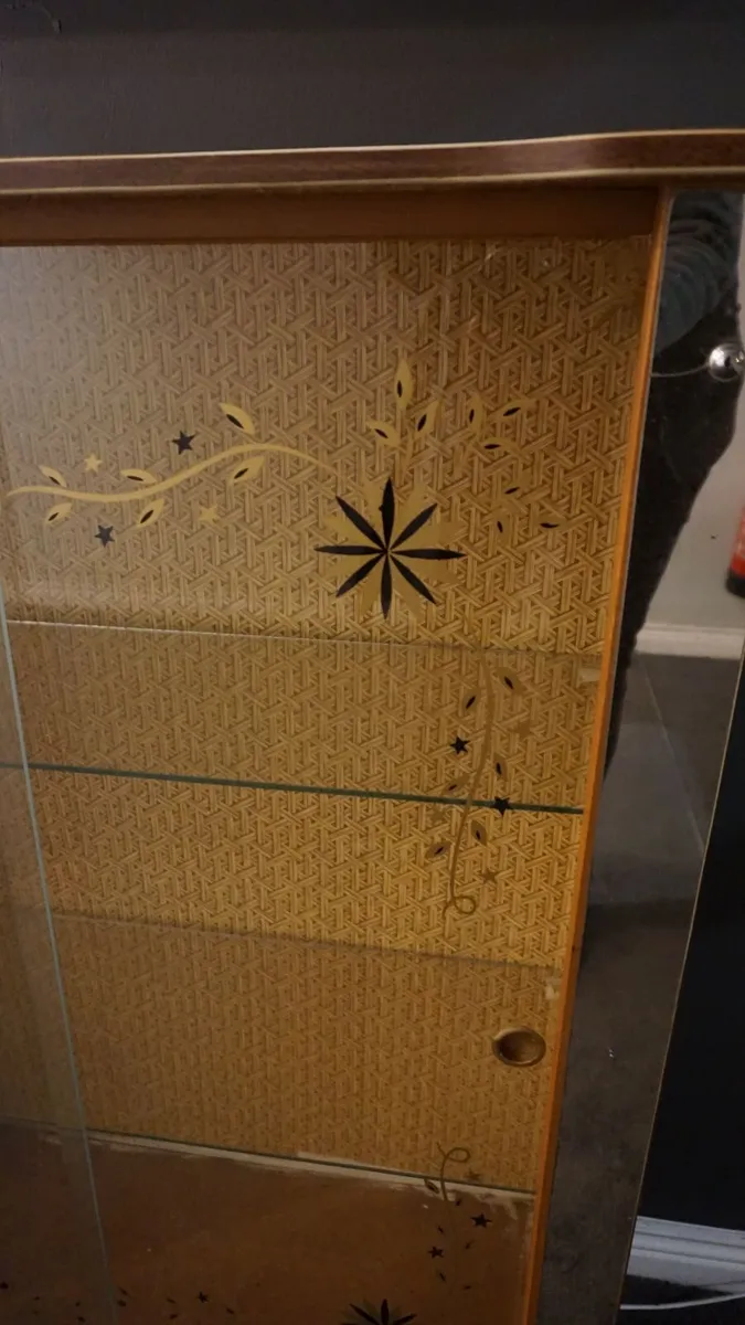 Mid Century Glass Sliding Door Display Cabinet - Image 3