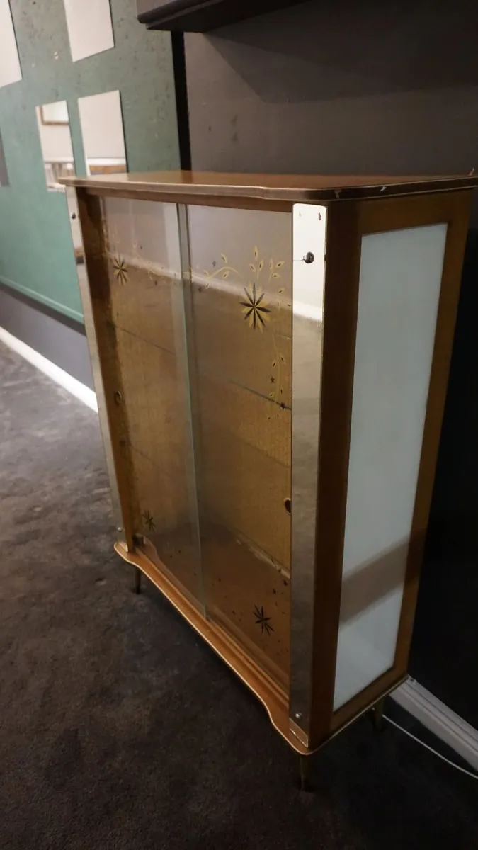 Mid Century Glass Sliding Door Display Cabinet - Image 2
