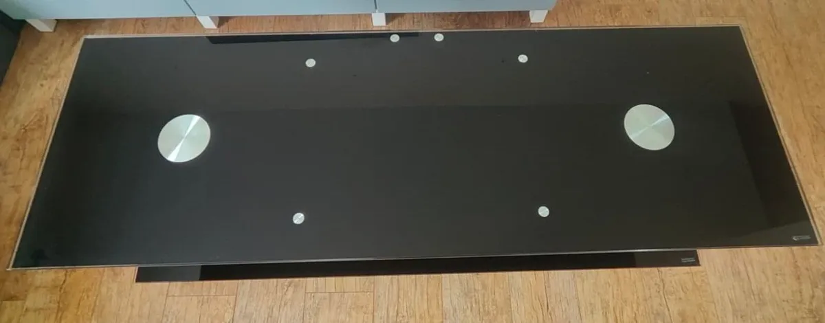 Glass TV Bench / TV Stand (150cm x 50cm, Black Smo - Image 4