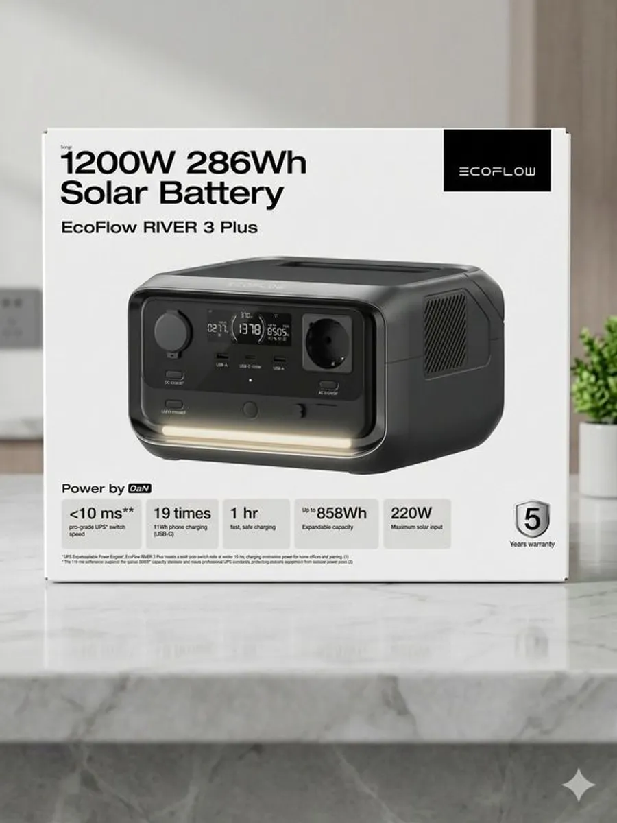 EcoFlow RIVER 3 Plus  Like New, Under 1 Year, 286Wh, Fast Charging - Image 1