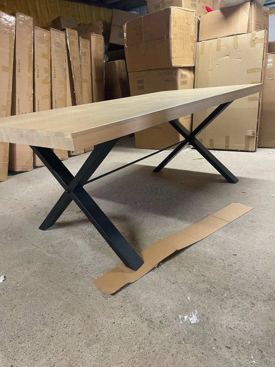 Never used  2.2m  solid oak table - Image 1