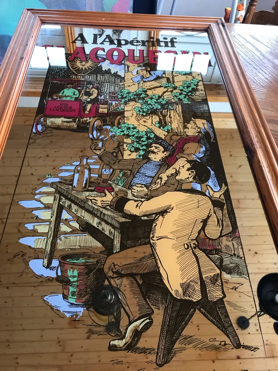 Vintage French Aperatif Claquesin Mirror - Image 3