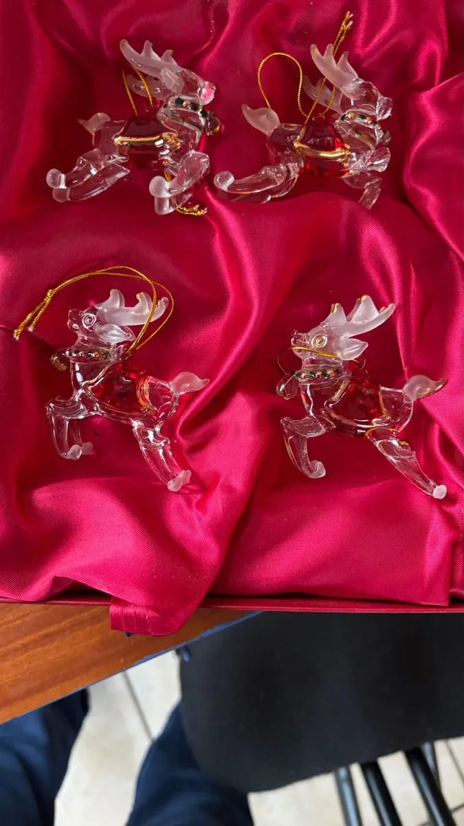 Glass glass reindeer tree decorations - Image 3