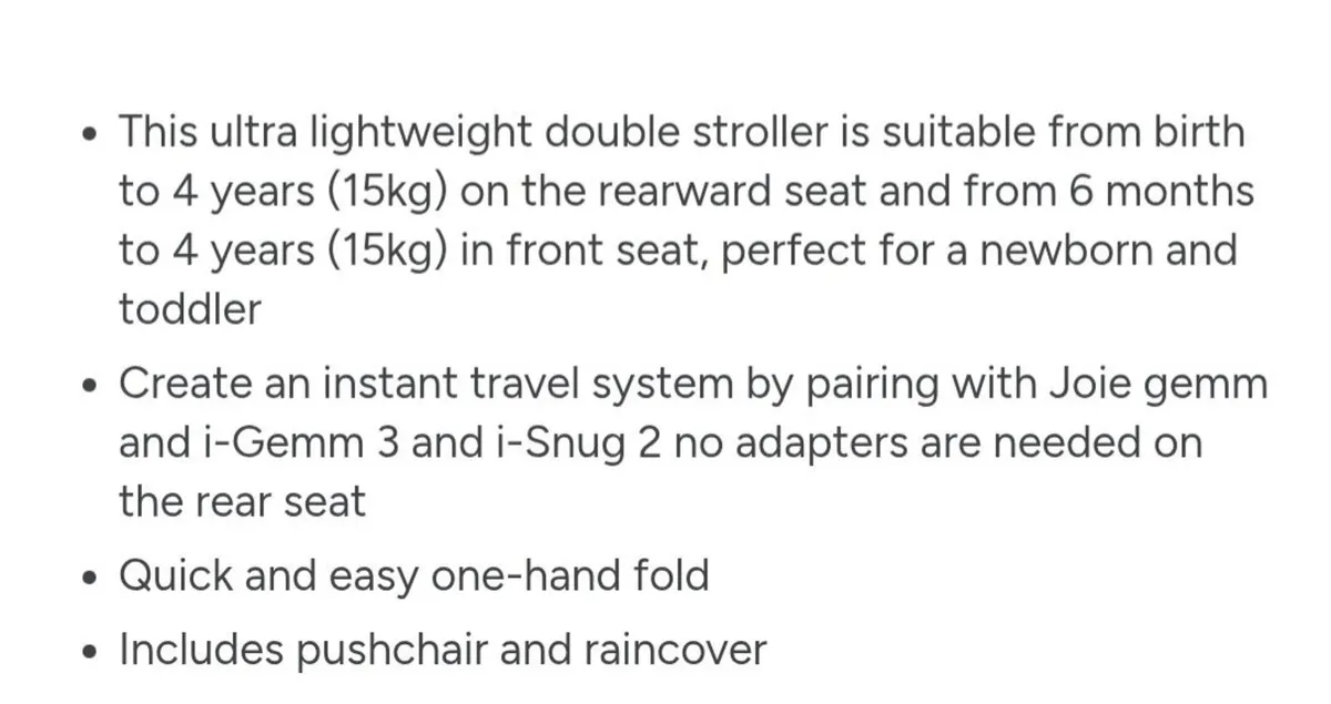 JOIE - Double buggy & JOIE i snug car seat - Image 3