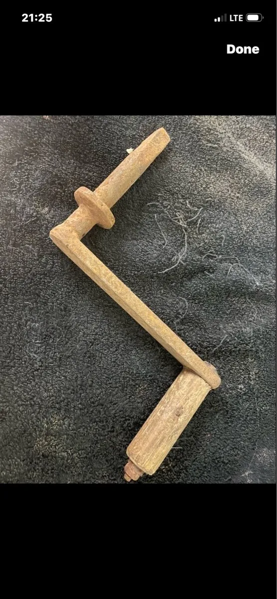 Old wrench with wooden handle - Image 1