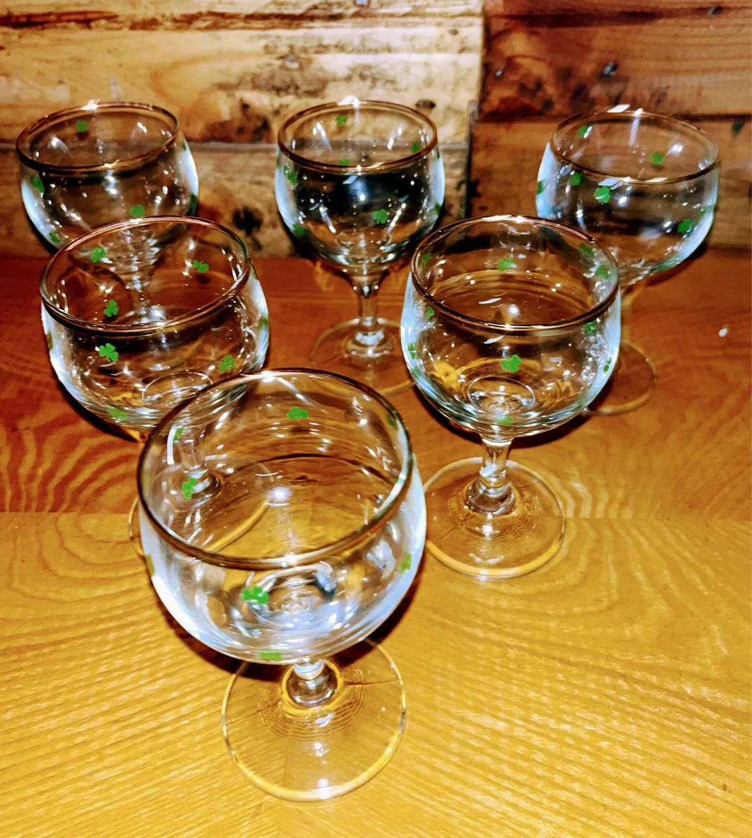 Set of 6 shamrock liquor glasses - Image 2