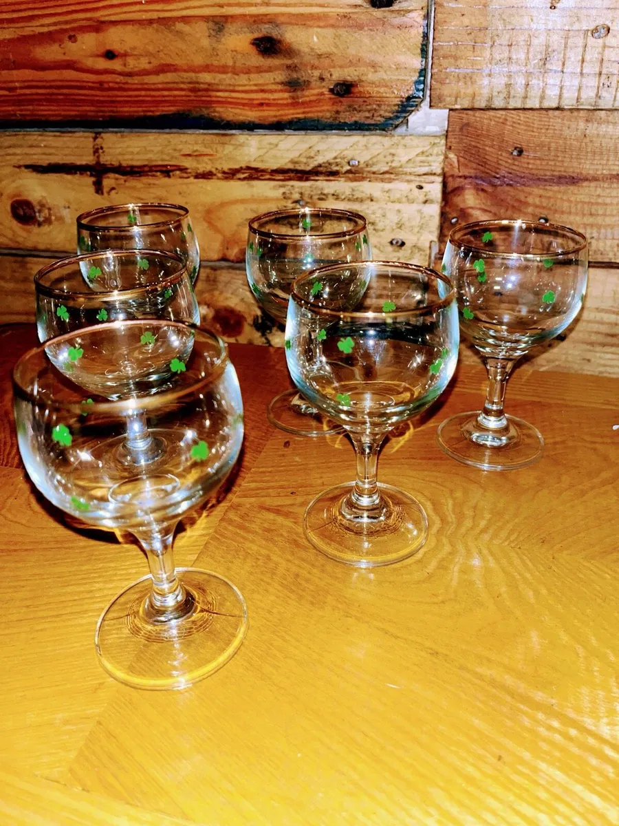 Set of 6 shamrock liquor glasses - Image 3