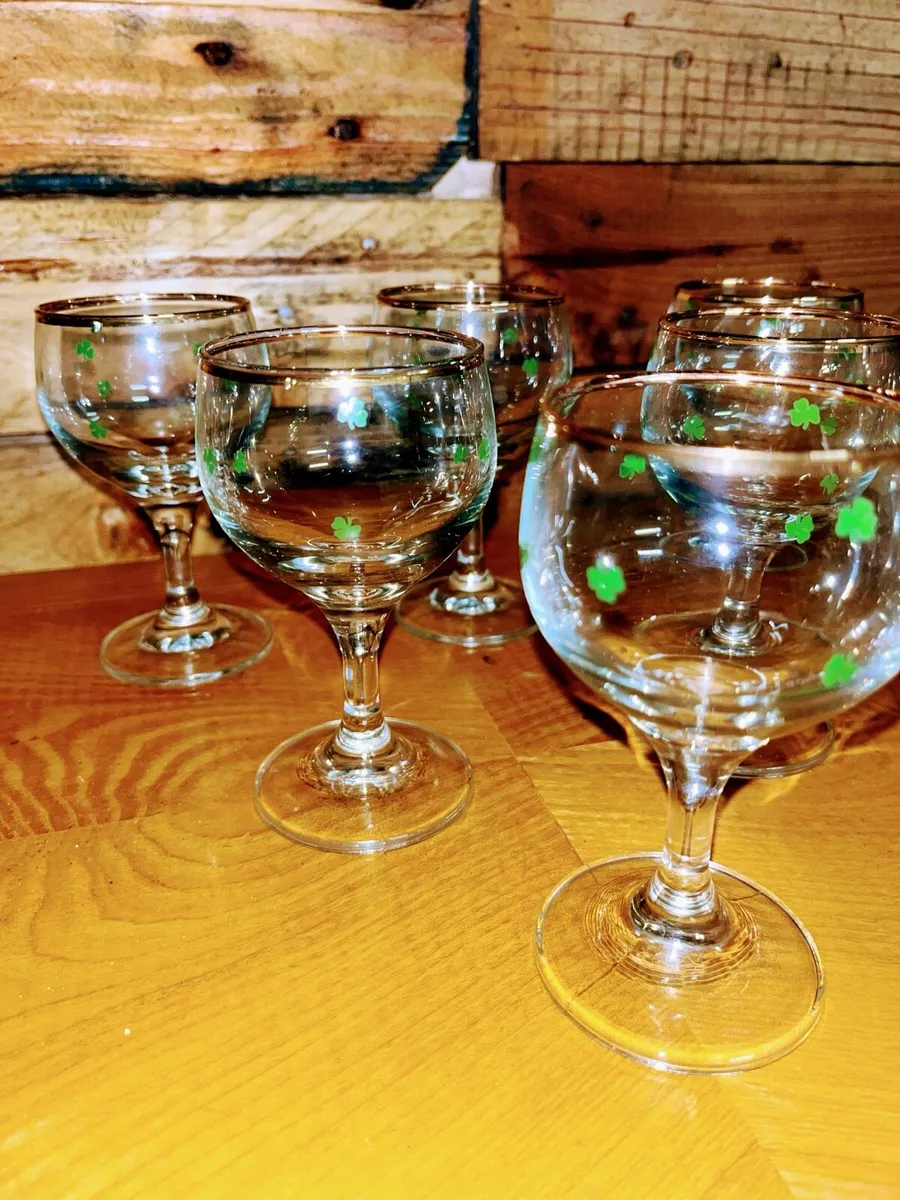 Set of 6 shamrock liquor glasses - Image 4