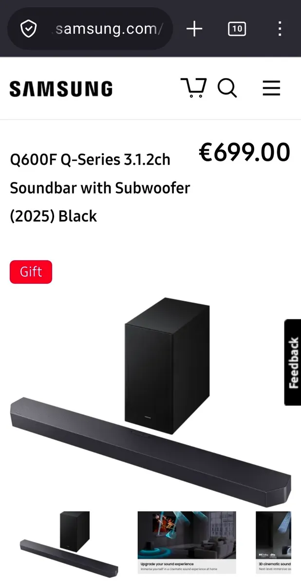 Samsung Q600F 3.1.2 Channel Soundbar & Subwoofer - Image 3