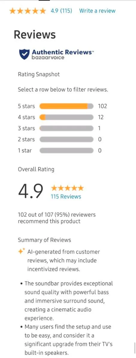 Samsung Q600F 3.1.2 Channel Soundbar & Subwoofer - Image 2