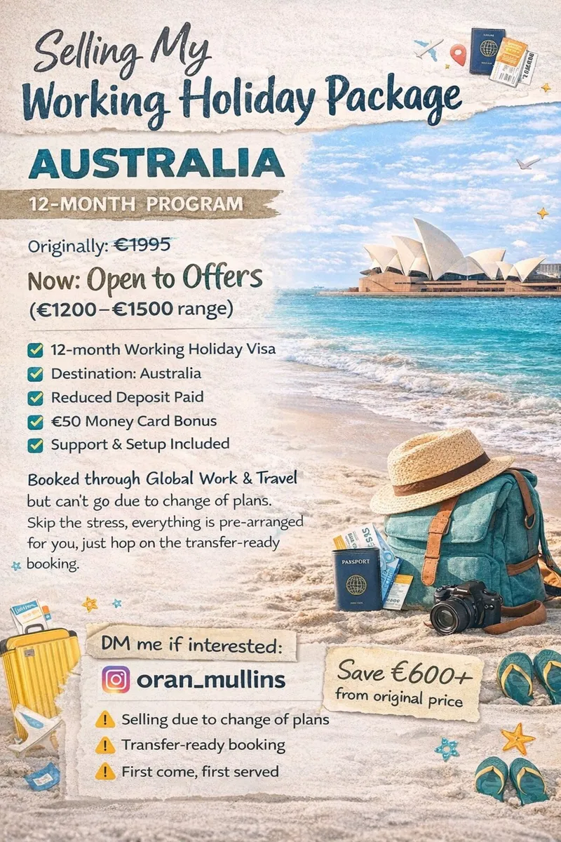 Unused Working Holiday Package (Receipt incl.) - Image 1