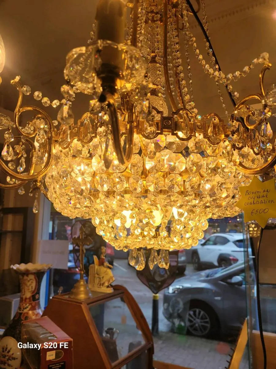 Large bohemian crystal chandalier. - Image 2