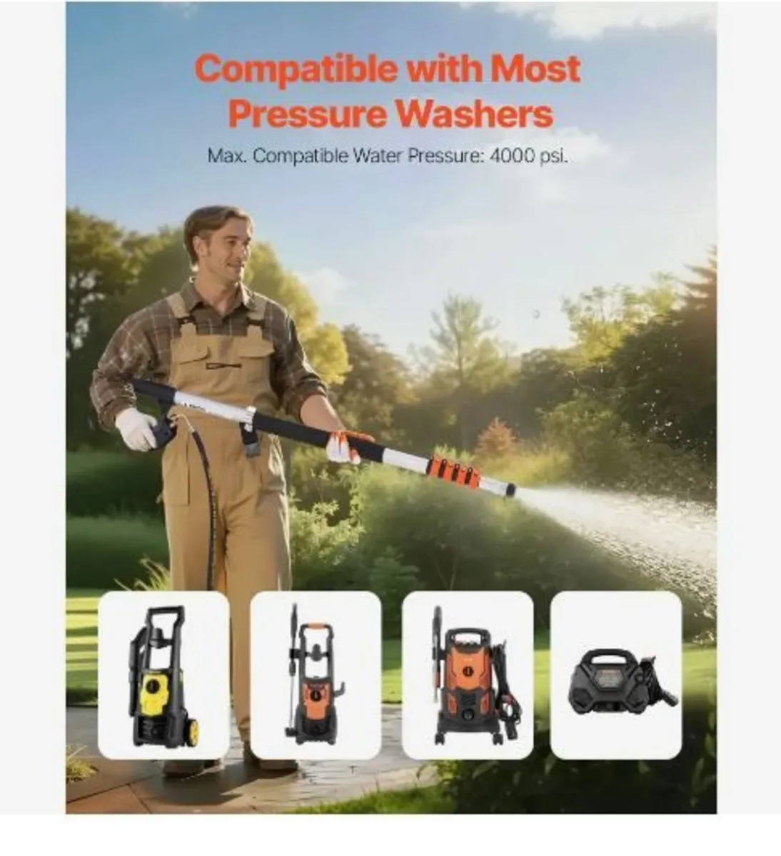 Pressure Washer Telescoping Wand, 24 ft - Image 2