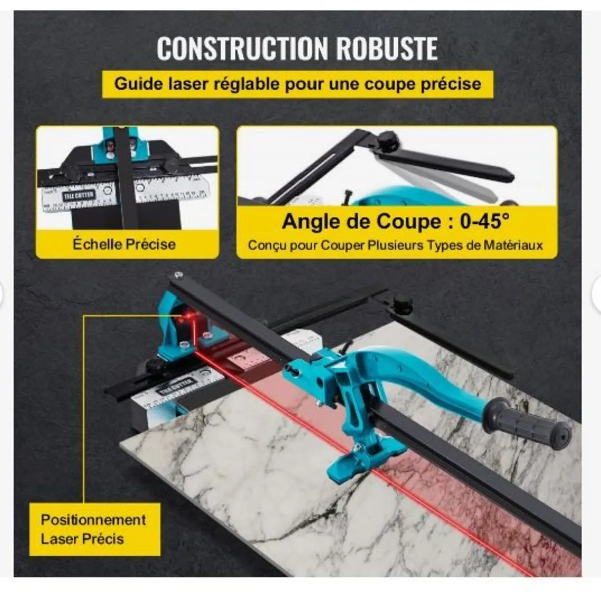47 Inch Tile Cutter Single Rail Double Brackets - Image 4