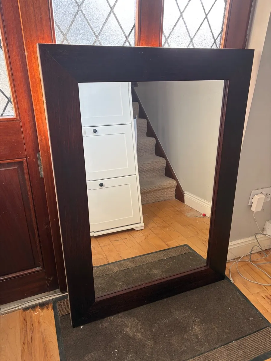 Wooden Glass Mirror - Image 1