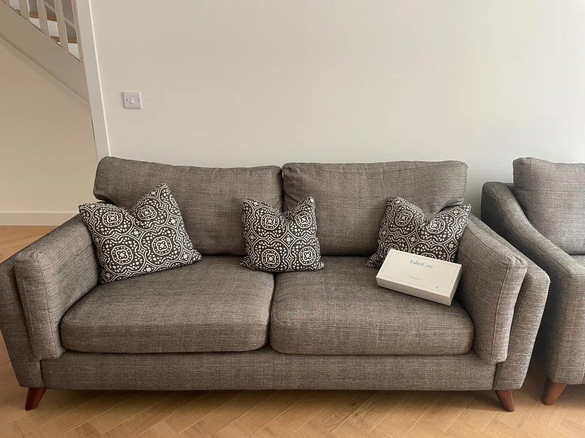 DFS three-seater couch and matching armchair - Image 1