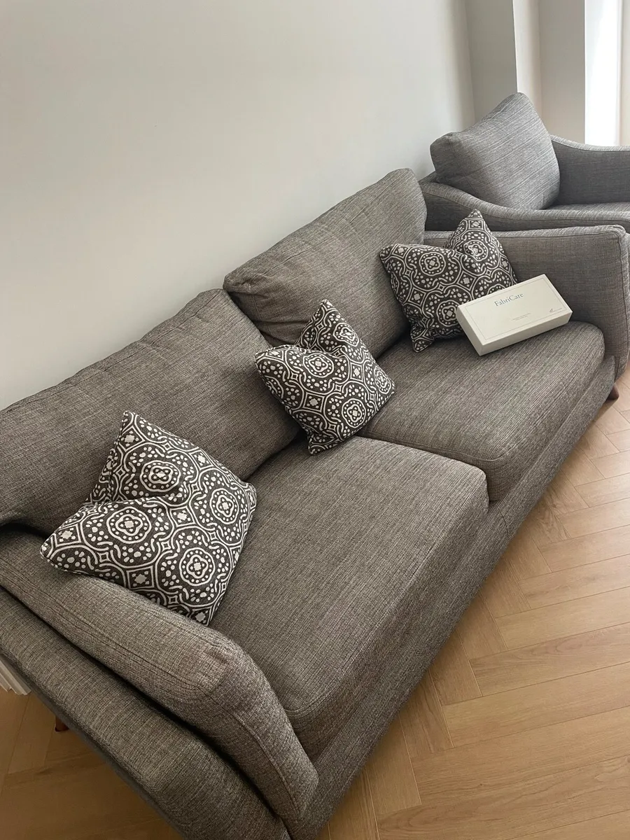 DFS three-seater couch and matching armchair - Image 4