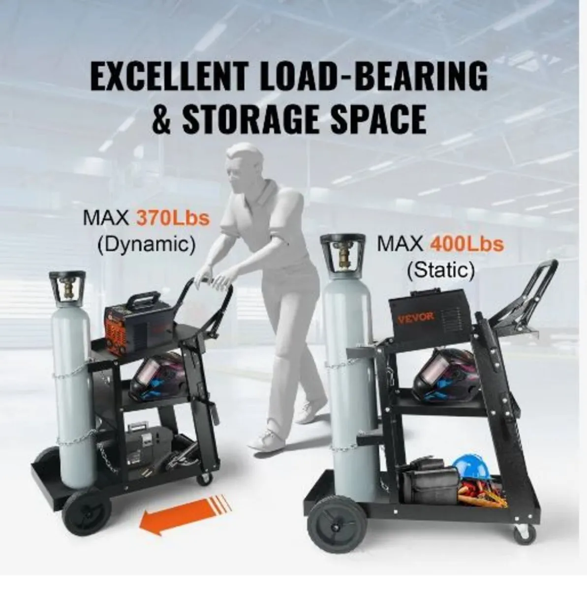 Welding Cart, 3-Tier Heavy Duty - Image 2