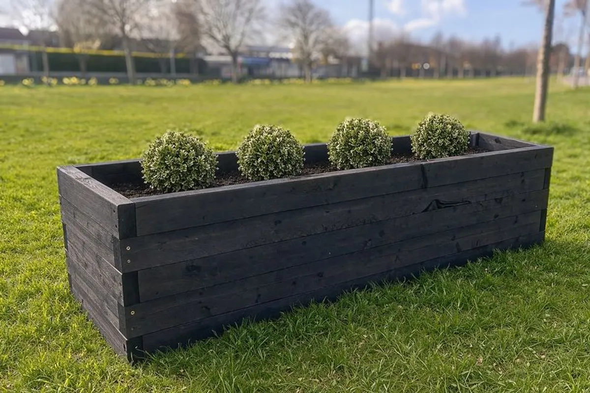 2 Metres Solid Timber Planter, Flower Box. Assembled & Delivered - Image 1