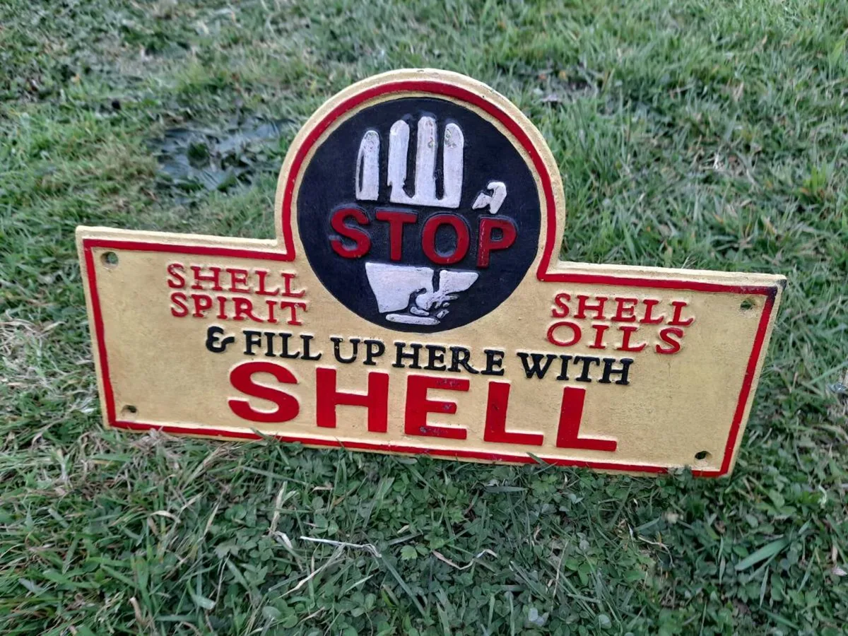Shell Cast Iron Sign - Image 1