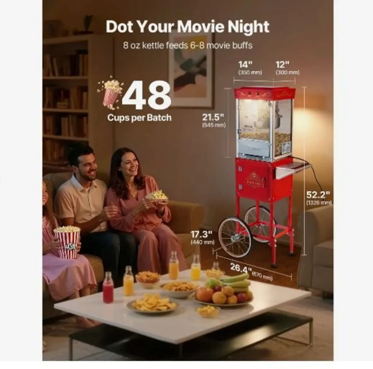 Popcorn Machine with Cart - Image 3