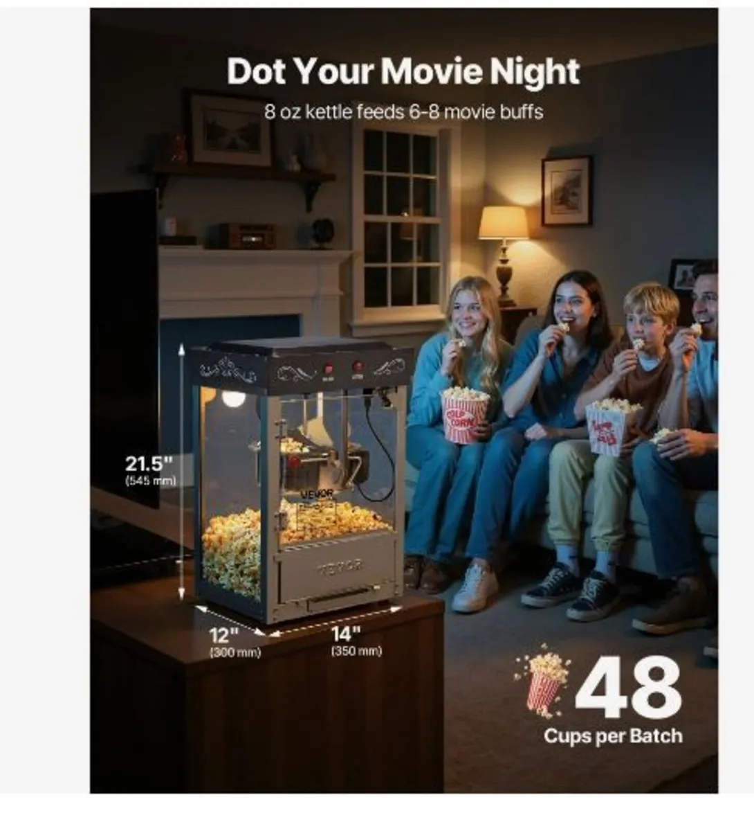 Popcorn Machine, 0.2kg Stainless Steel - Image 3