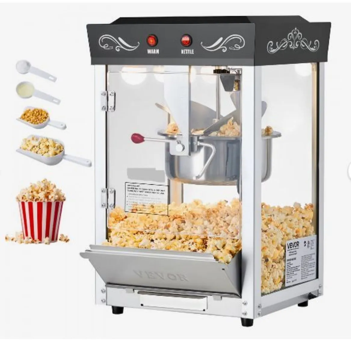 Popcorn Machine, 0.2kg Stainless Steel - Image 1