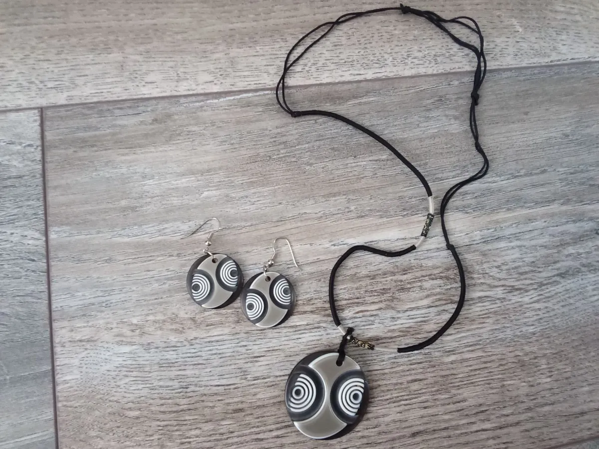 Charm Pendant Necklace/ Earrings Set. - Image 1