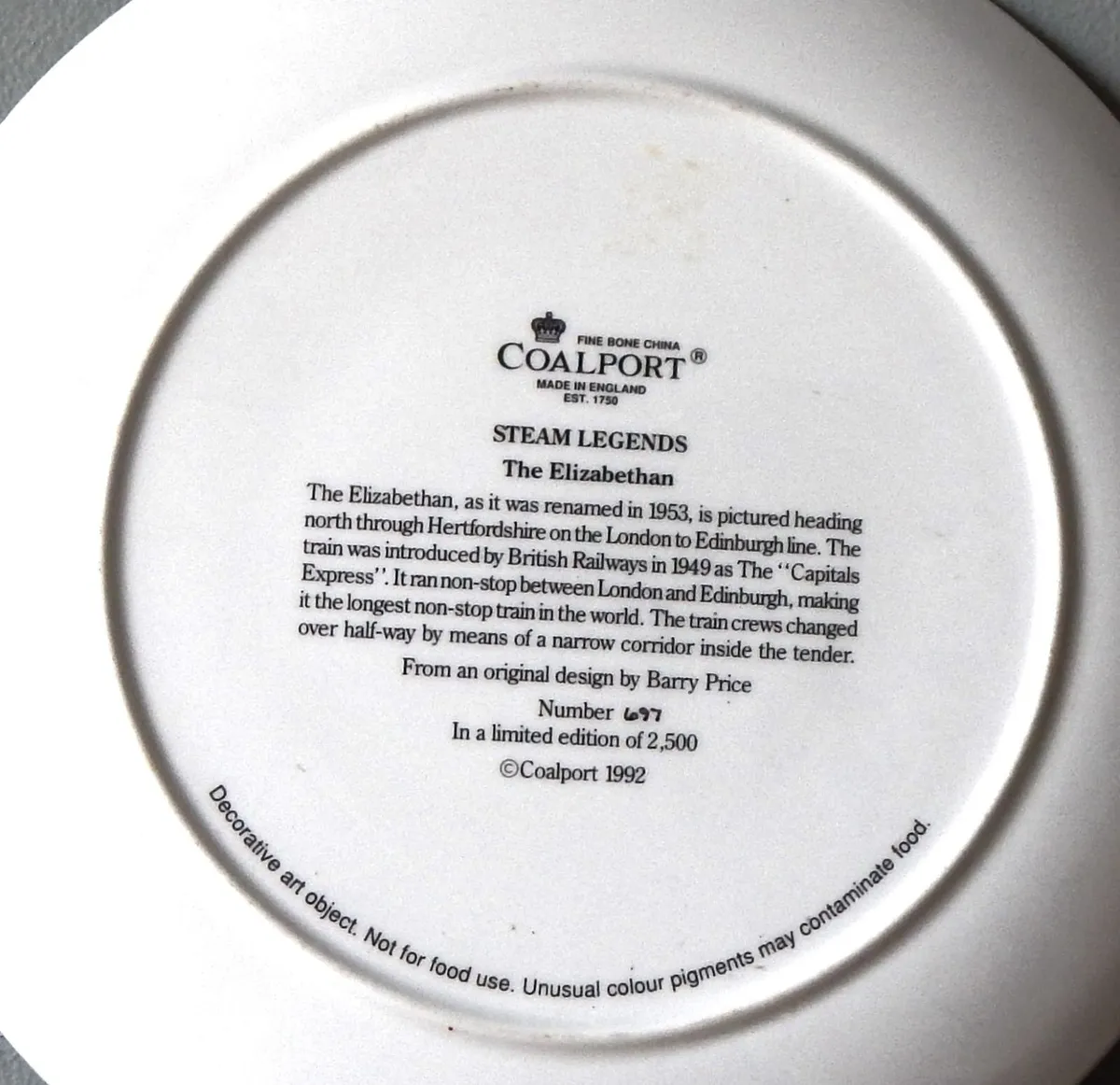 Coalport Limited Edition Fine Bone China Plate - Image 2