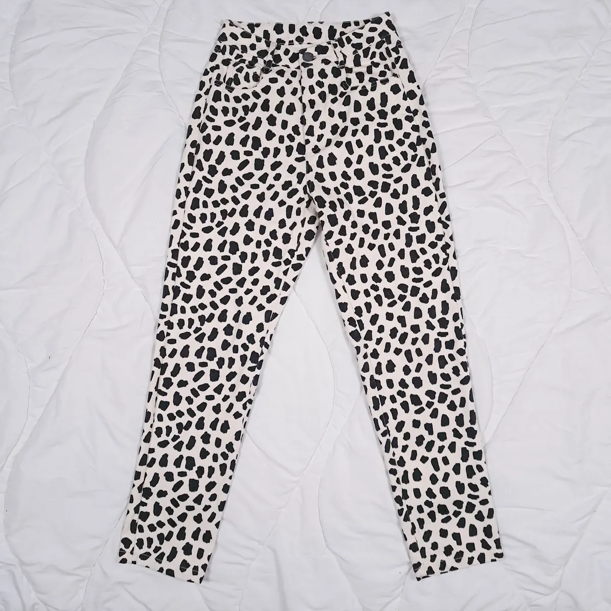 Lucy & Yak Cream Black Mom Jeans W24R/6UK/34EU - Image 1