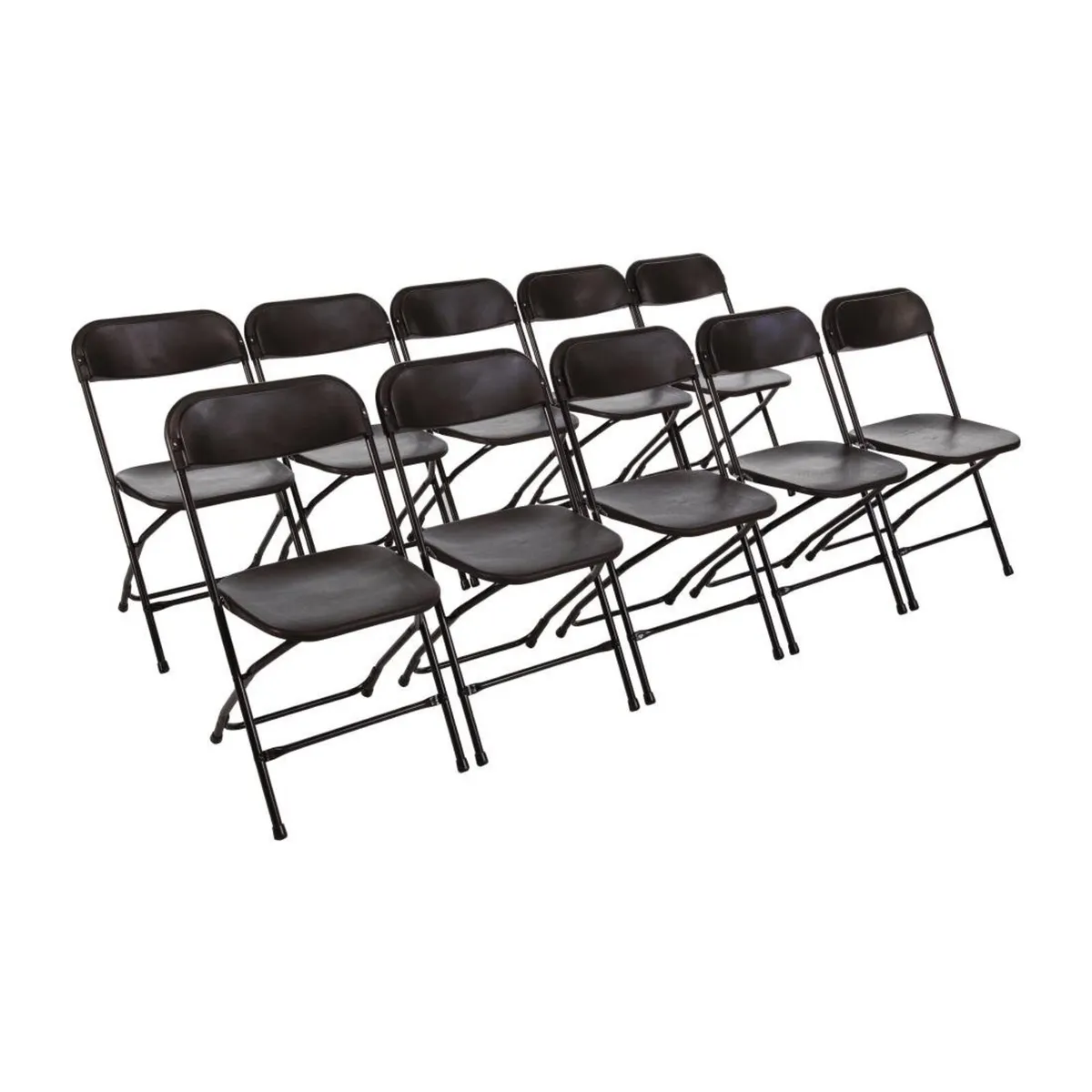 New Black Folding Stacking Chairs - Image 1