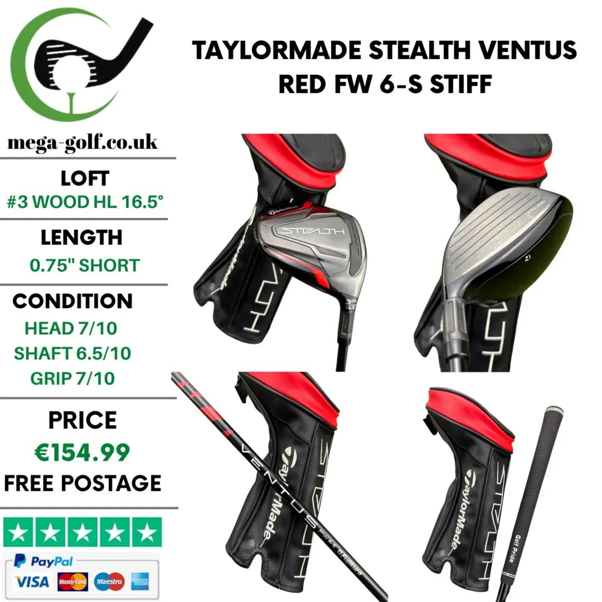 Taylormade Stealth #3 Wood HL 16.5° / Stiff - Image 1