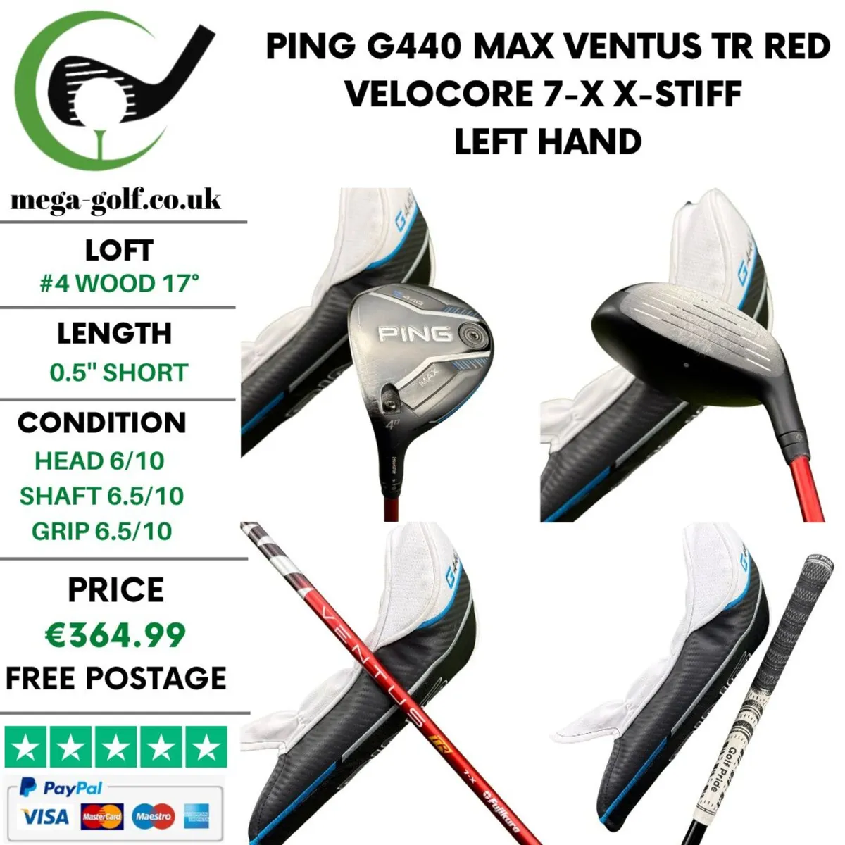 Ping G440 Max #4 Wood 17° / X-Stiff / Left Hand - Image 1