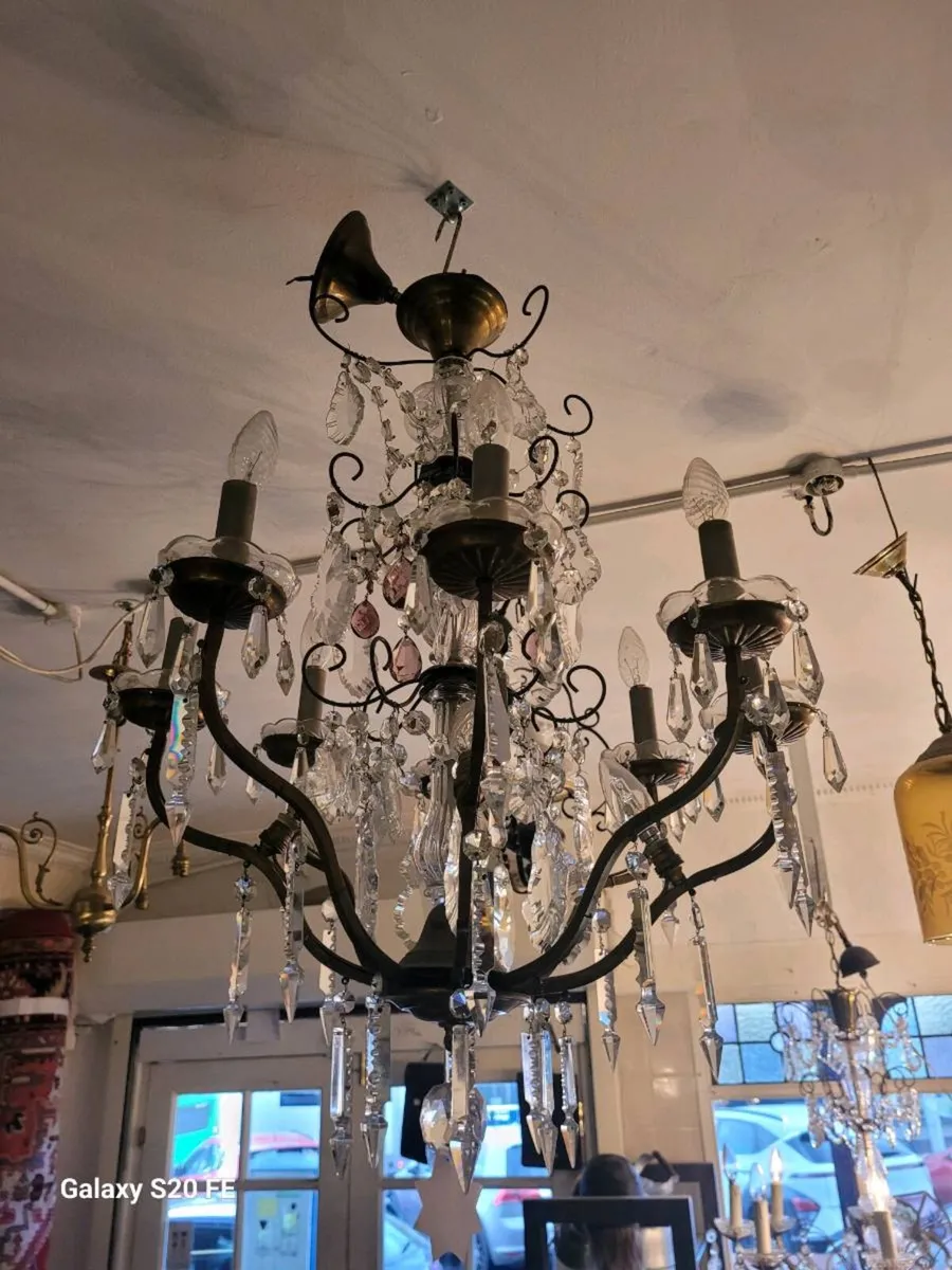 Antique french crystal chandalier