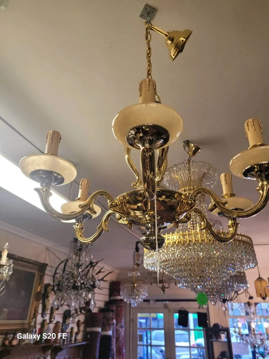 2 modern brass ceiling lights.200 eu.each - Image 3
