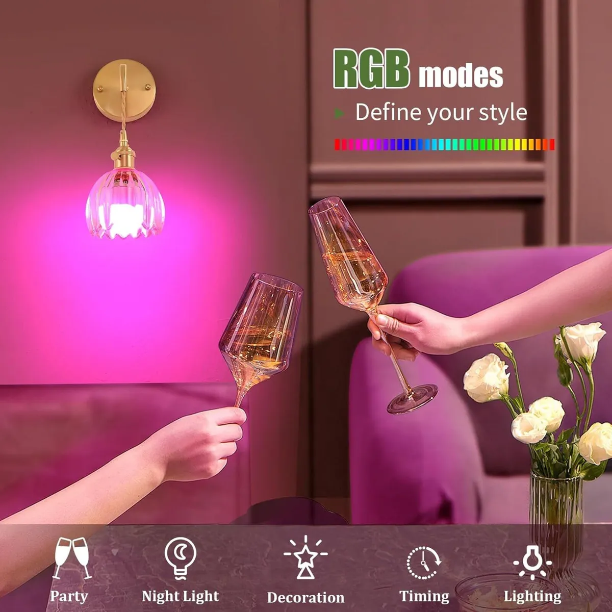 Battery Operated Wall Light Set of 2 Rechargeable - Image 4